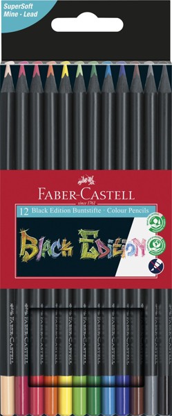 Bild von FABER-CASTELL Black Edition Buntstifte, 12er