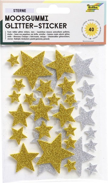 Bild von Moosgummi Glitter-Sticker "Sterne"