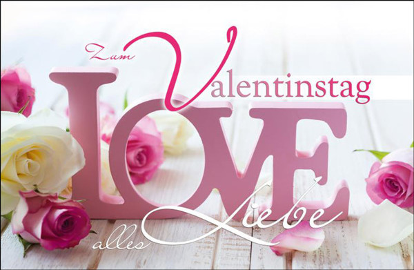 Bild von Glückwunschkarte zum Valentinstag alles Liebe