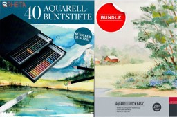 Bild von Bundle Aquarell-Buntstifte 40er Etui + Aquarellblock 