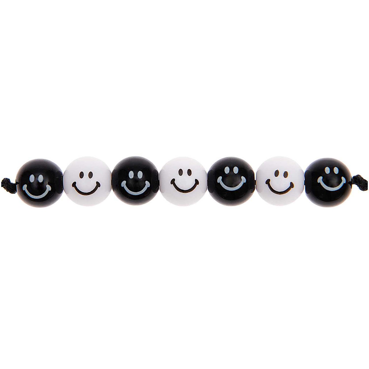 Bild von RICO DESIGN Smiley® Originals Perlen rund schwarz-weiß 10 mm