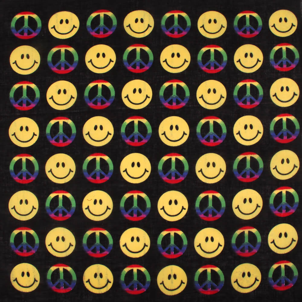 Bild von Bandana Kopftuch Halstuch Design Smiley & Peace