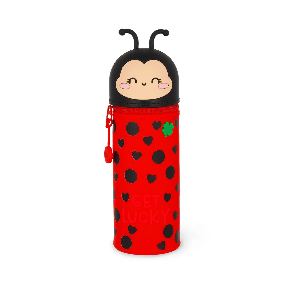 Bild von 2-in-1-Federmäppchen aus Silikon Ladybug „Get Lucky“