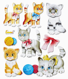 Bild von 3D Sticker  XXL "Katzen"
