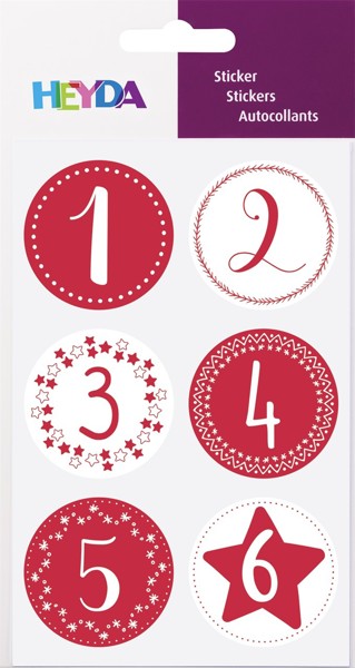 Bild von HEYDA Sticker "Zahlen Advent" rot