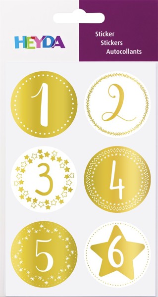 Bild von HEYDA Sticker "Zahlen Advent" gold