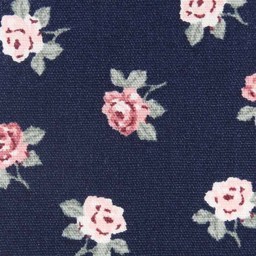 Bild von Baumwolle Poplin "Romantic Flowers" dunkelblau